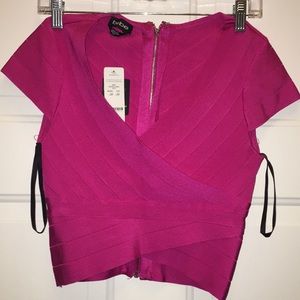 matching pink crop top and mini skirt. Never worn